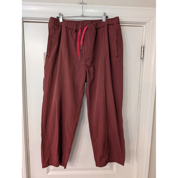 Evisen Skateboards Mens Burgundy Easy Pants Relaxed Wide Leg Drawstring medium